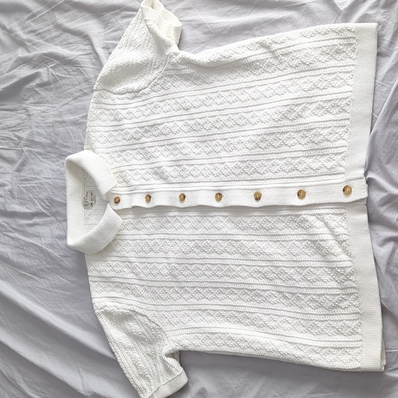 J. Crew Other - Heritage cotton Pointelle stitch sweater polo J.Crew